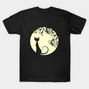 Black cat in the moon T-Shirt